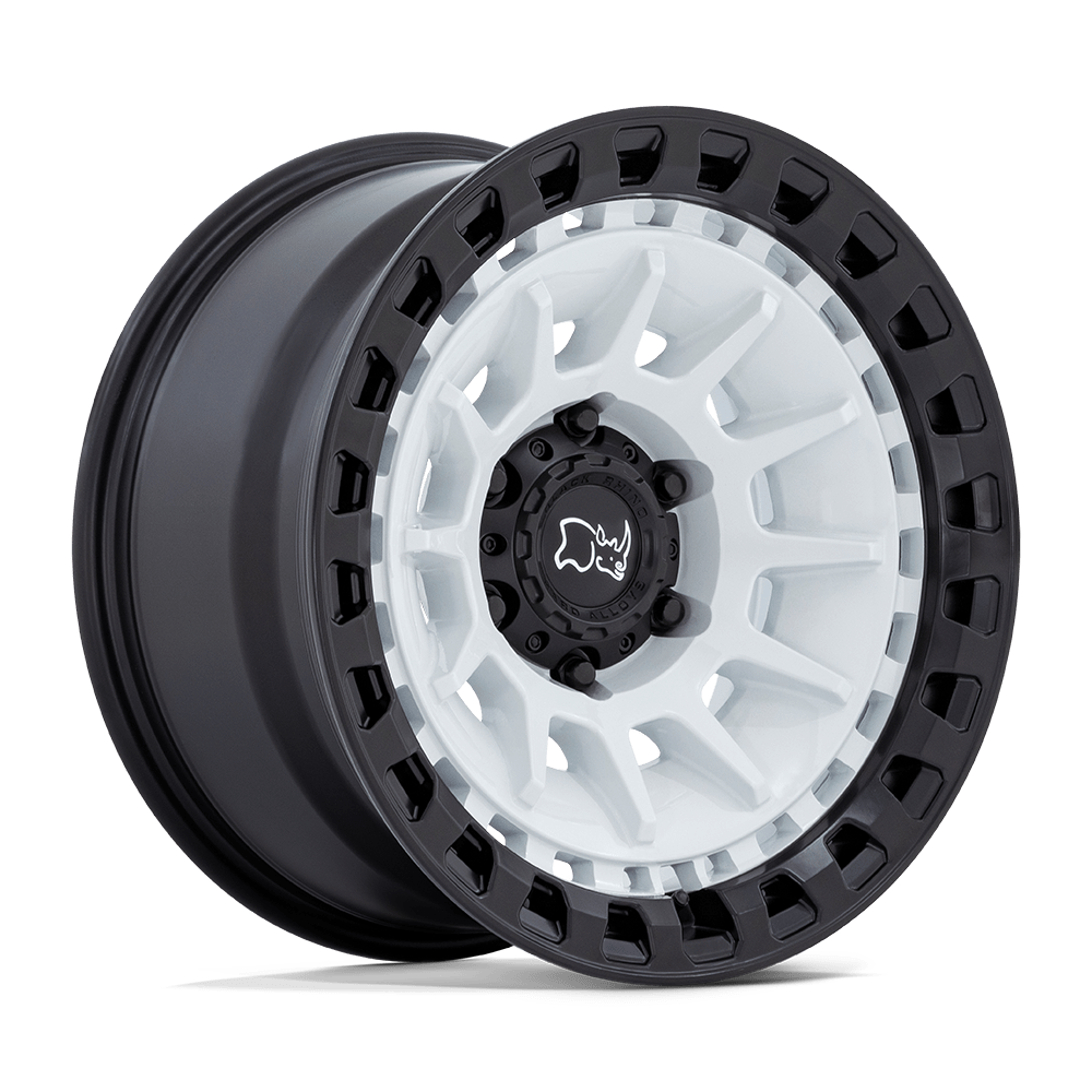 BLACK RHINO BARRAGE 17X8.5 -10 5X127 GLOSS WHITE ON MATTE BLACK