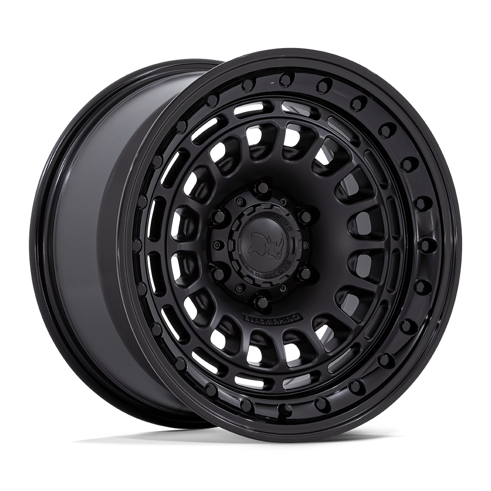 BLACK RHINO HARD ALLOYS BR014 SAHARA 17x9 -12 6x139.7 MATTE BLACK W/ GLOSS BLACK LIP