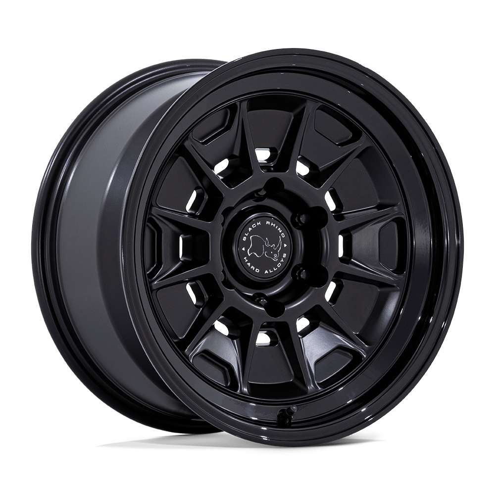 BLACK RHINO HARD ALLOYS BR021 MONDO 17x8.5 -10 6x139.7 MATTE BLACK W/ GLOSS BLACK LIP