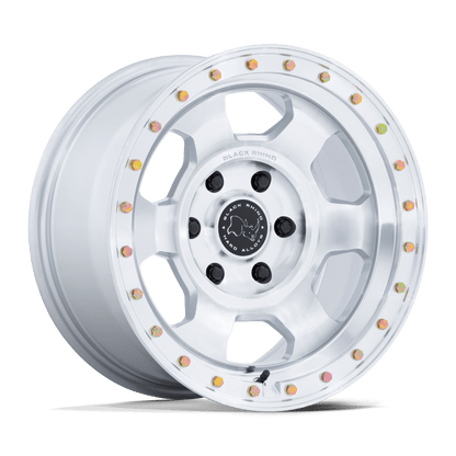 BLACK RHINO HARD ALLOYS BR029 TROOPER 17X8.5 -10 5X127 GLOSS SILVER W/ MACHINED FACE