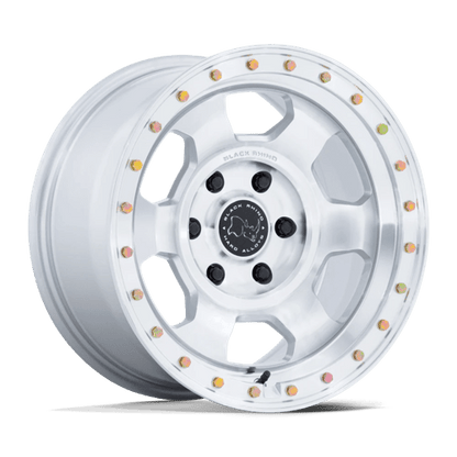 BLACK RHINO HARD ALLOYS BR029 TROOPER 17X8.5 0 6X139.7 GLOSS SILVER W/ MACHINED FACE