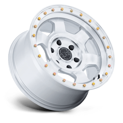 BLACK RHINO HARD ALLOYS BR029 TROOPER 17X8.5 -10 5X127 GLOSS SILVER W/ MACHINED FACE
