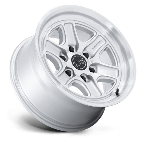 BLACK RHINO HARD ALLOYS BR032 ECHO 18X9 12 8X165.1 GLOSS SILVER W/ MACHINED FACE
