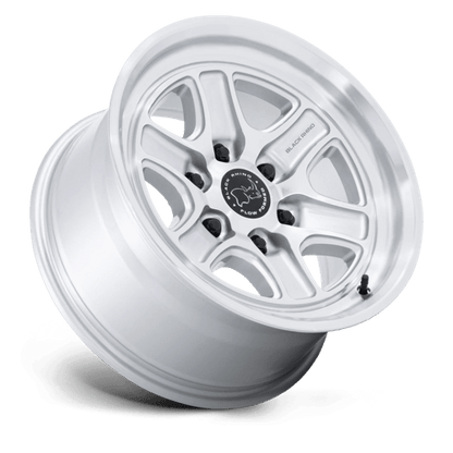 BLACK RHINO HARD ALLOYS BR032 ECHO 18X9 12 8X165.1 GLOSS SILVER W/ MACHINED FACE