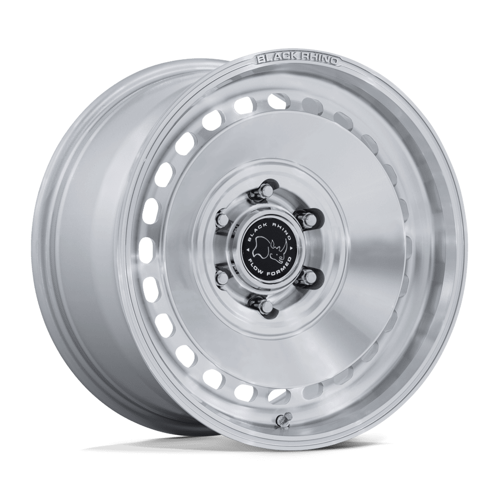 Black Rhino Hard Alloys BR036 BASIN - 17x8.5 25mm 6x114.3 GLOSS SILVER W/ MACHINED FACE Wheel | BR036SD17856425