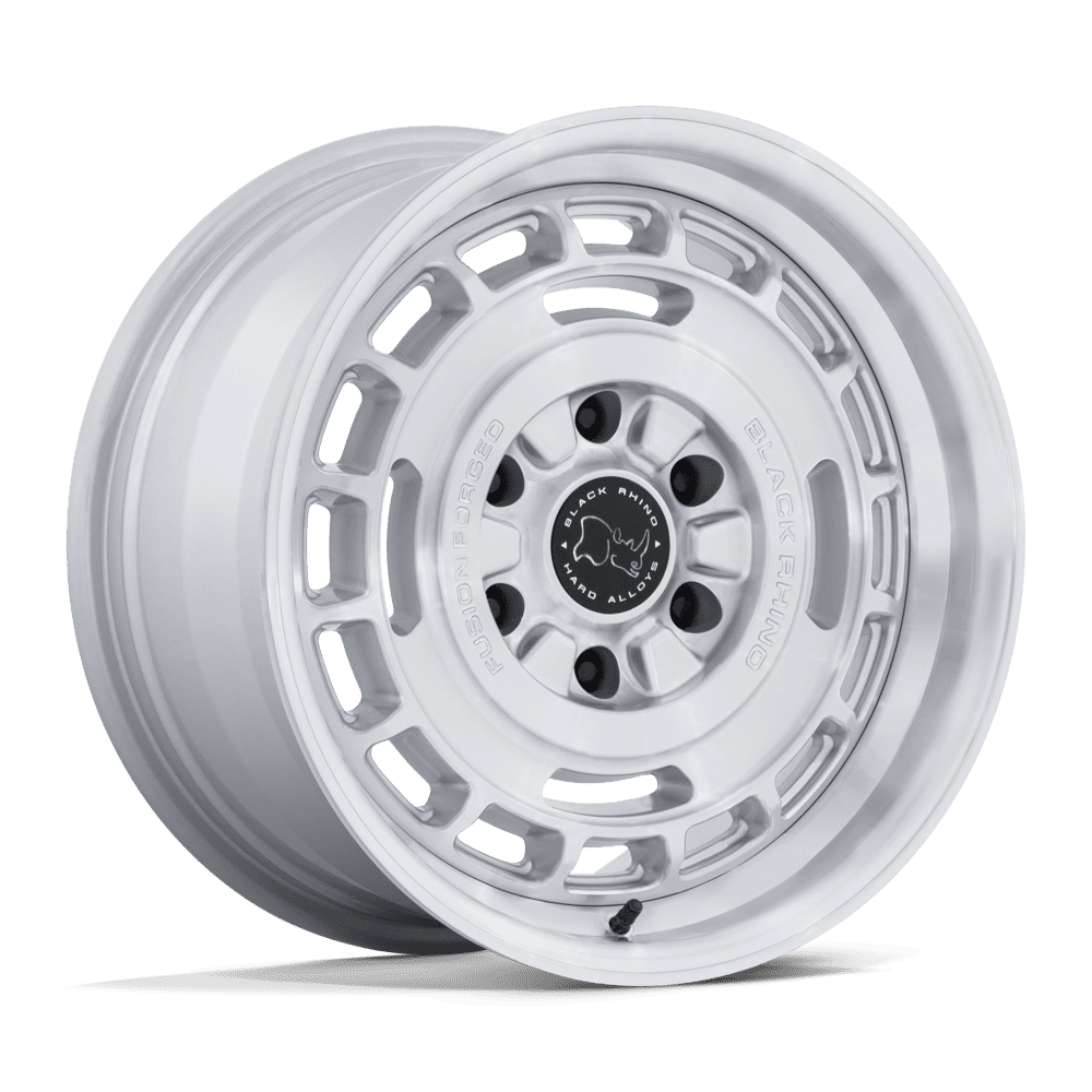 BLACK RHINO HARD ALLOYS BR600 VAGABOND 17X8.5 25 6X139.7 GLOSS SILVER W/ MACHINED FACE
