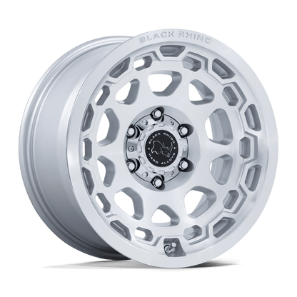BLACK RHINO HARD ALLOYS BR026 CONGO 17X8.5 35 5X114.3 GLOSS SILVER W/ MACHINED FACE
