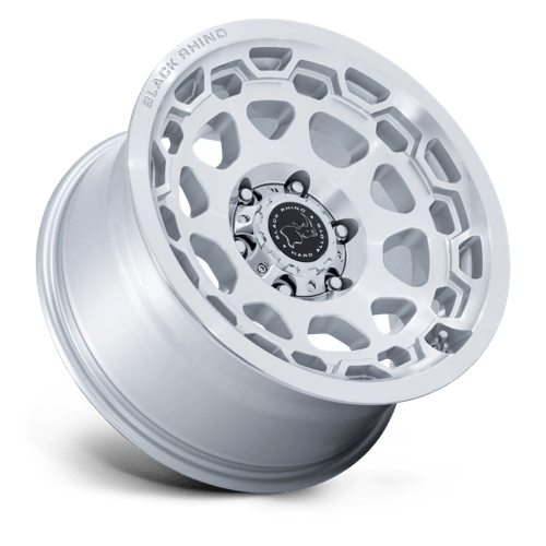 BLACK RHINO HARD ALLOYS BR026 CONGO 17X8.5 35 5X114.3 GLOSS SILVER W/ MACHINED FACE
