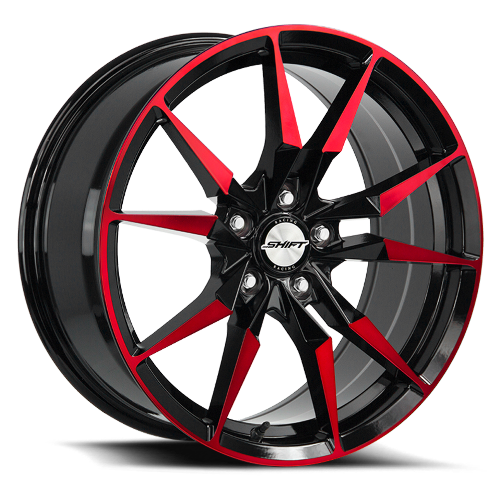 SHIFT H29 BLADE 17X7.5 35MM 5X120 GLOSS BLACK CANDY RED MACHINE | H29752035GBMR