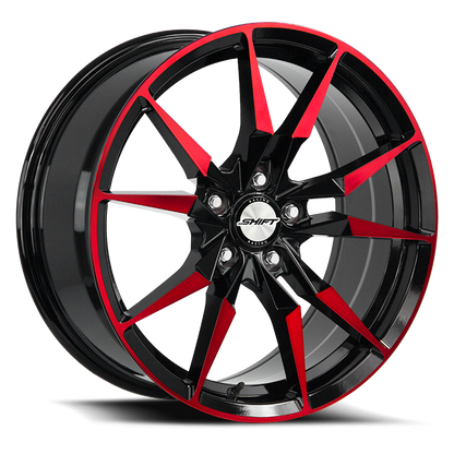 SHIFT H29 BLADE 17X7.5 35MM 5X120 GLOSS BLACK CANDY RED MACHINE | H29752035GBMR
