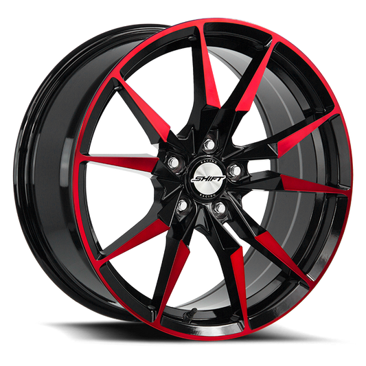 SHIFT H29 BLADE 17X7.5 35MM 5X120 GLOSS BLACK CANDY RED MACHINE | H29752035GBMR