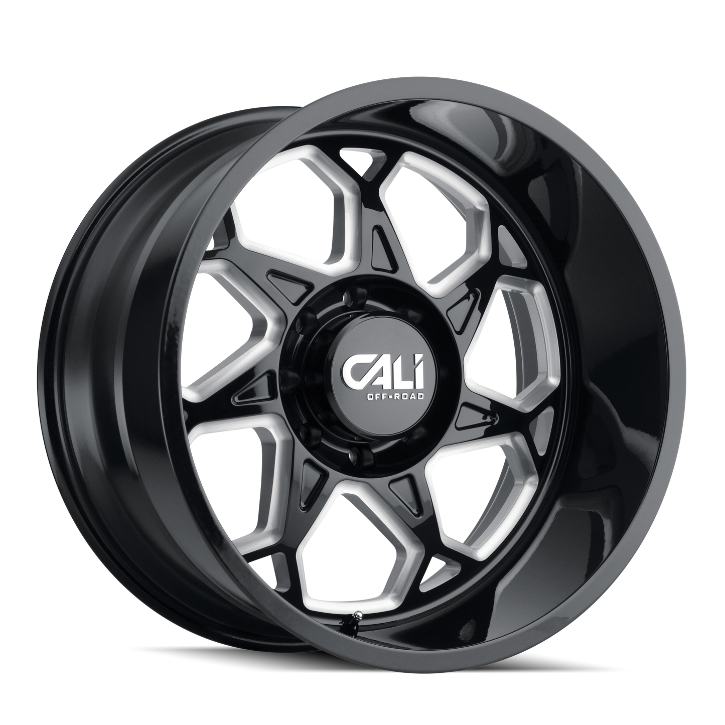 CALI OFF-ROAD SEVENFOLD 9111 20X12 -51MM 6x135 87.1MM GLOSS BLACK/MILLED SPOKES