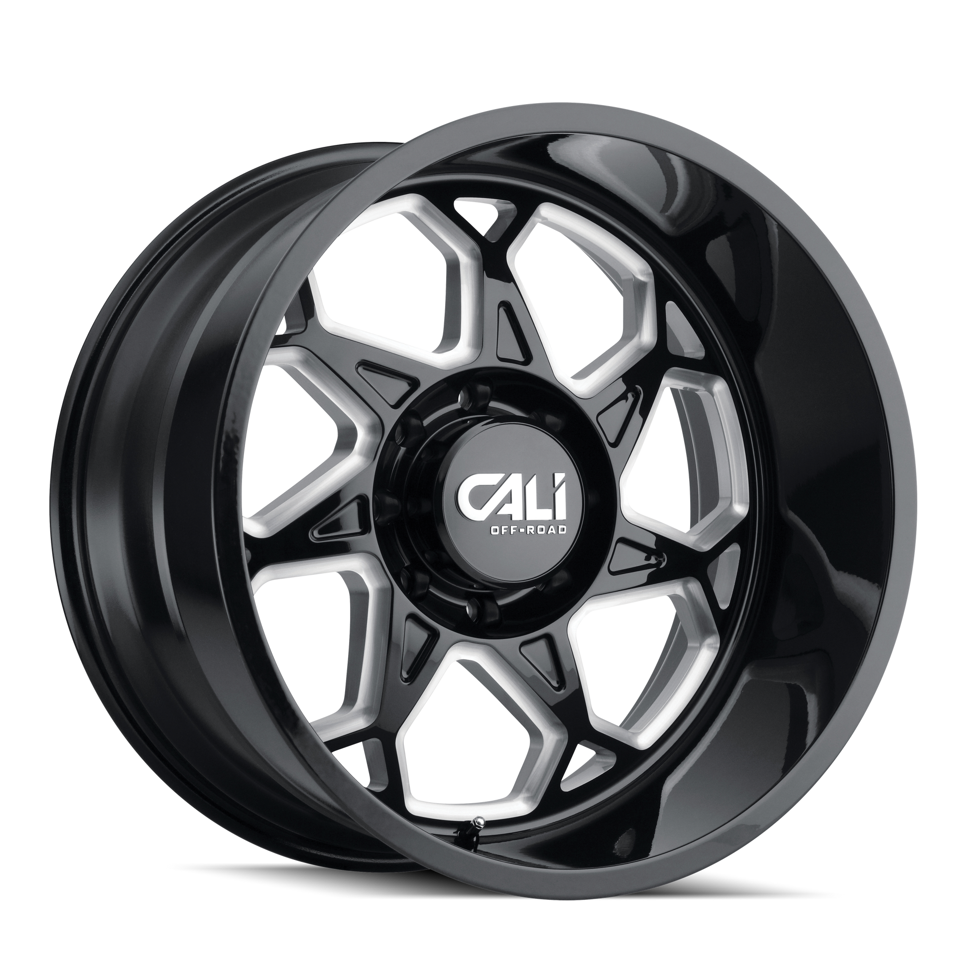 CALI OFF-ROAD SEVENFOLD 9111 20X12 -51MM 6x135 87.1MM GLOSS BLACK/MILLED SPOKES
