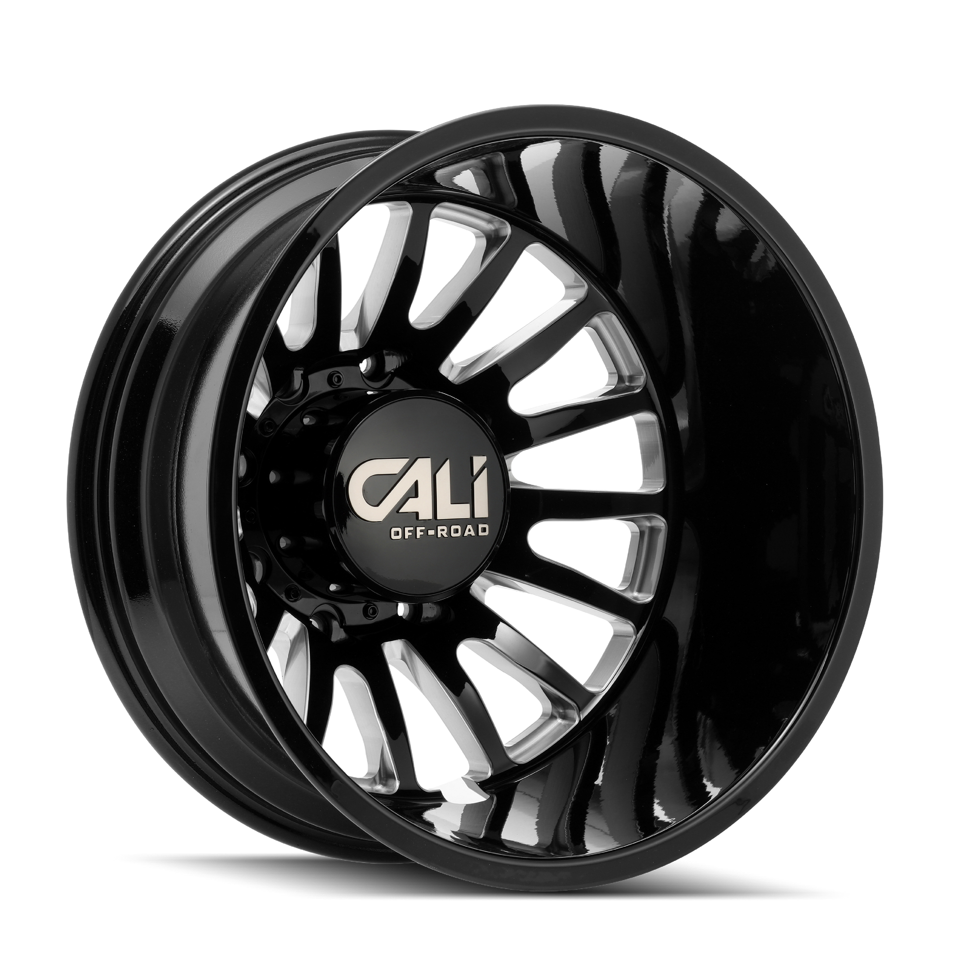 CALI OFF-ROAD SUMMIT DUALLY 9110D 20X8.25 -192MM 8x210 154.2MM GLOSS BLACK/MILLED SPOKES