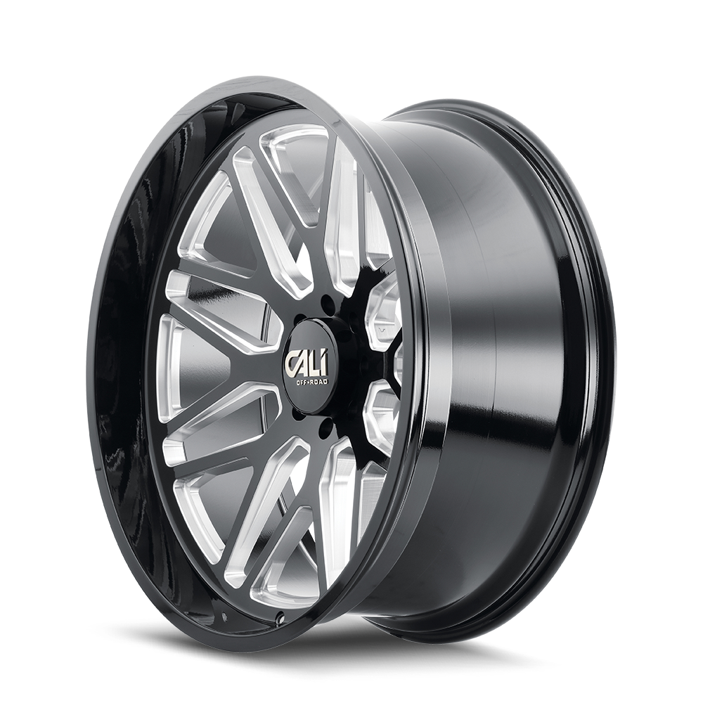 CALI OFF-ROAD INVADER 9115 22X12 -51 8x170 GLOSS BLACK/MILLED SPOKES