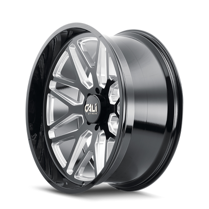 CALI OFF-ROAD INVADER 9115 22X12 -51 8x170 GLOSS BLACK/MILLED SPOKES