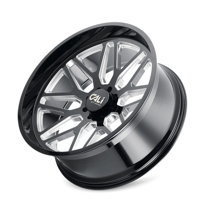 CALI OFF-ROAD INVADER 9115 20X10 -25 8x170 GLOSS BLACK/MILLED SPOKES