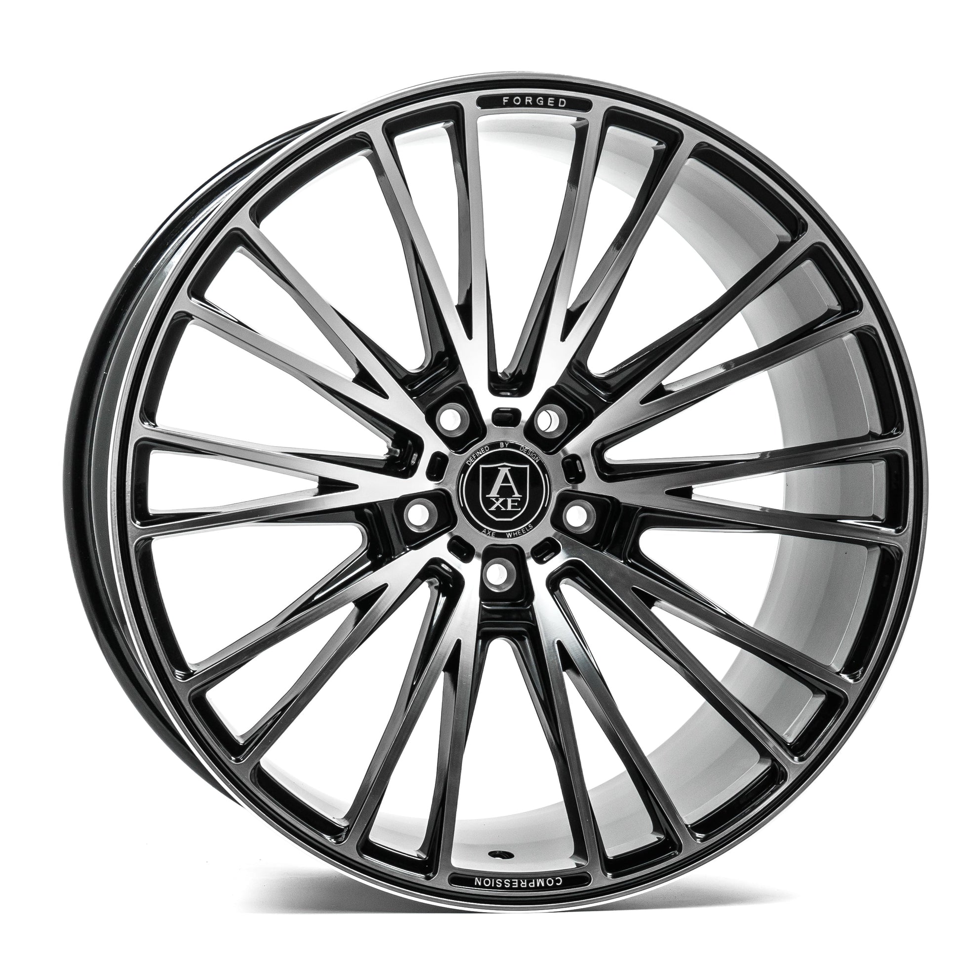 AXE CF2 20x8.5 40 5x114.3 BLACK AND POLISHED FACE