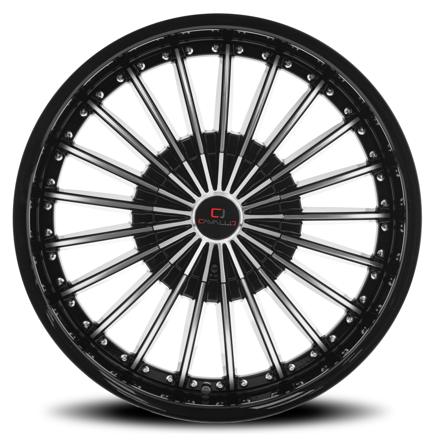 CAVALLO CLV-32 18X8 35 4X100/4X114.3 GLOSS BLACK & MACHINED
