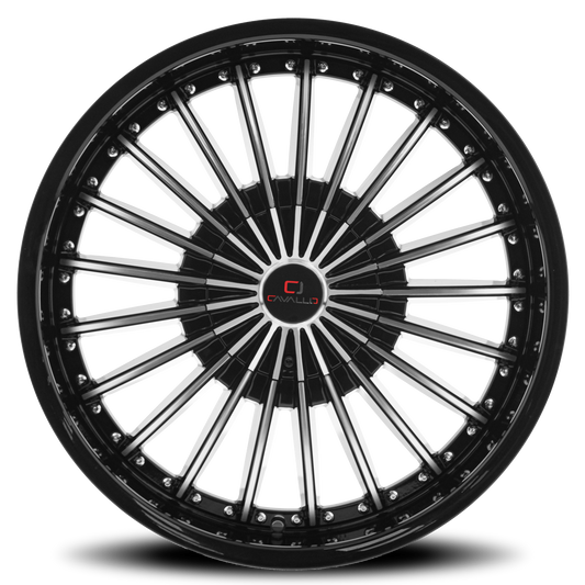 CAVALLO CLV-32 18X8 35 4X100/4X114.3 GLOSS BLACK & MACHINED