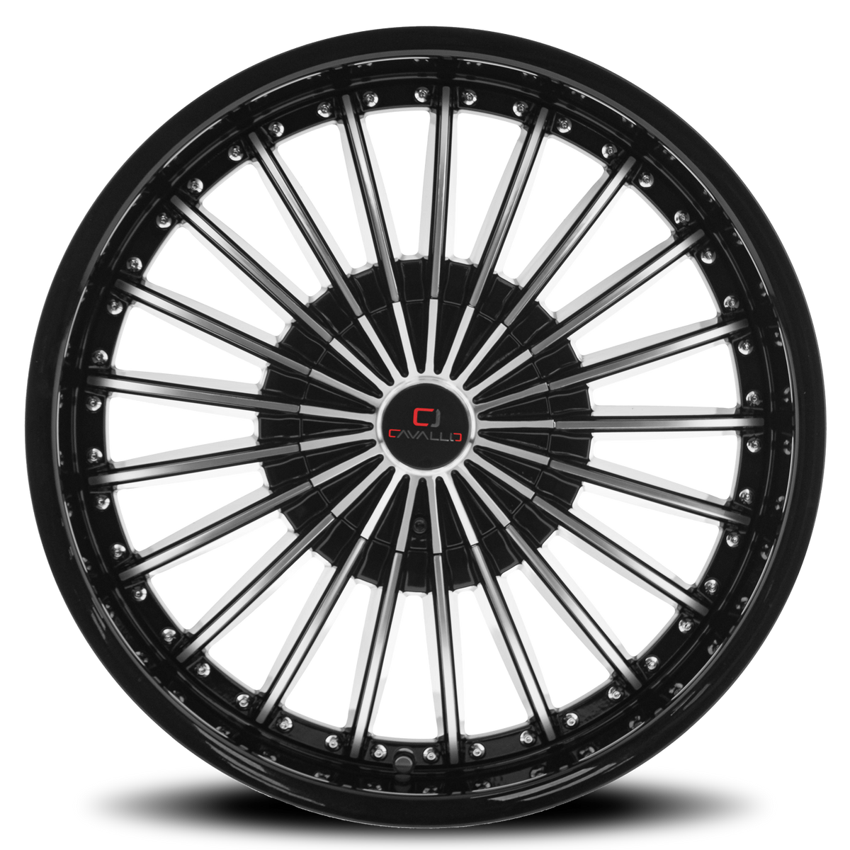 CAVALLO CLV-32 22X9.5 25 6X135/6X139.7 GLOSS BLACK & MACHINED