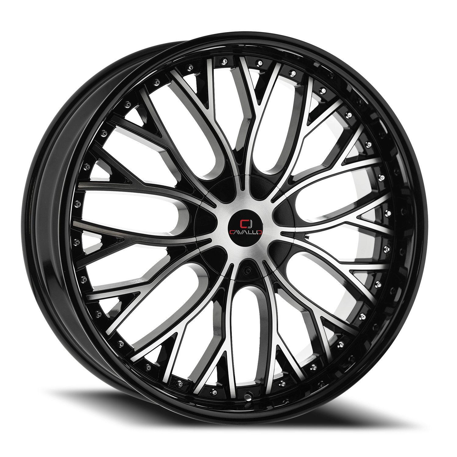CAVALLO CLV-33 18X8 35 5X112/5X114.3 GLOSS BLACK & MACHINED