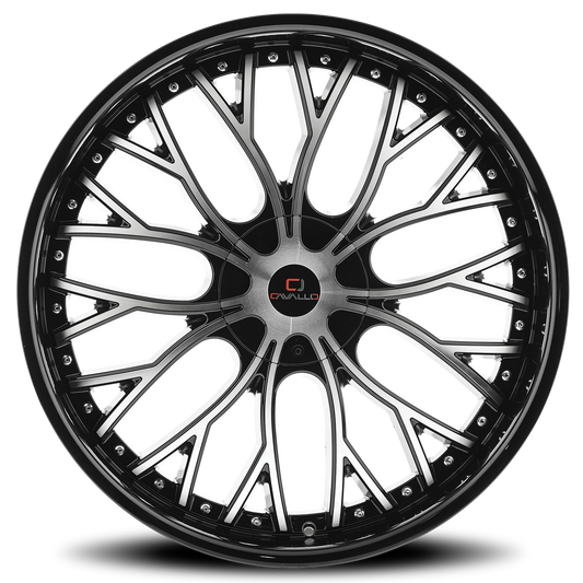 CAVALLO CLV-33 18X8 35 5X108/5X114.3 GLOSS BLACK & MACHINED