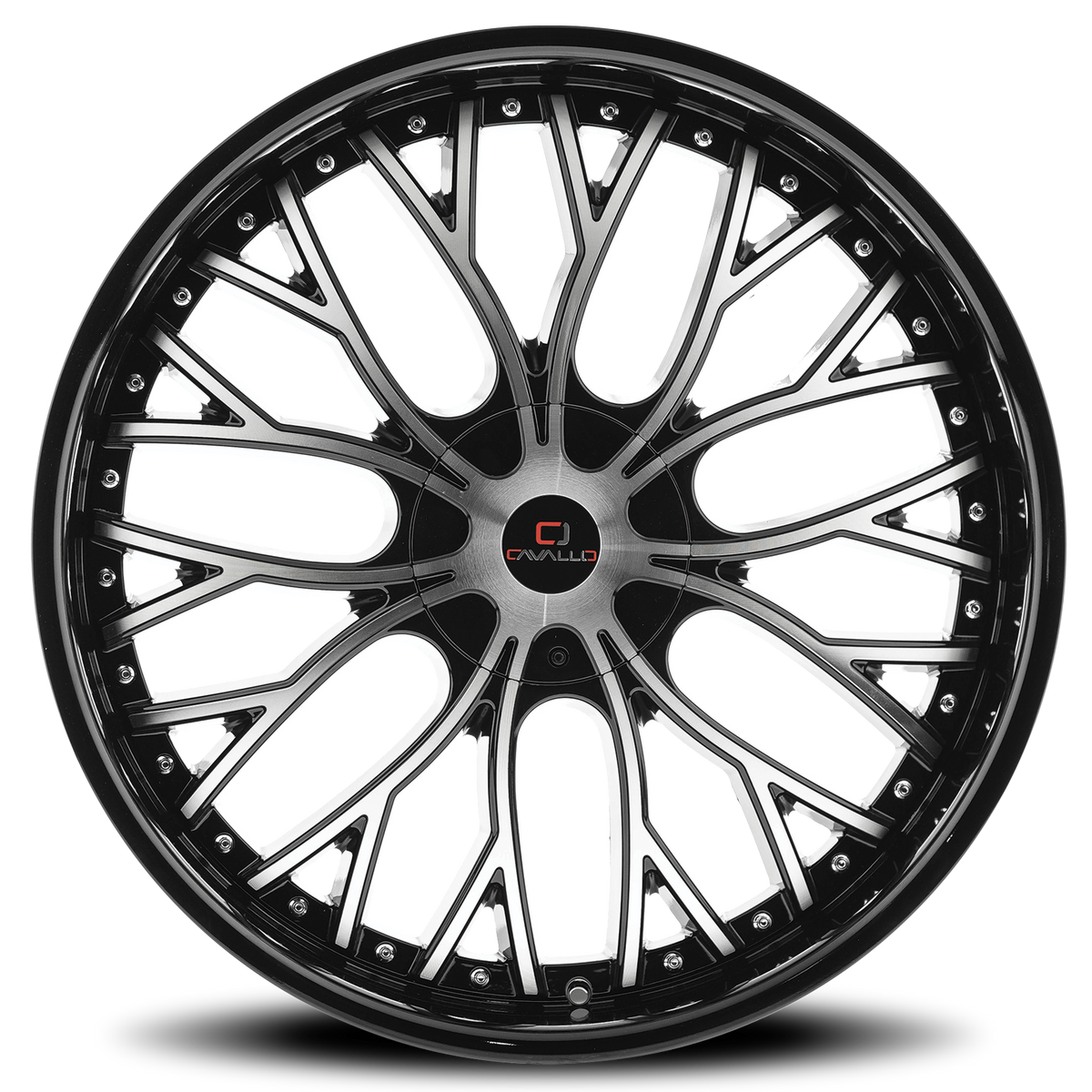 CAVALLO CLV-33 22X8.5 38 5X112/5X114.3 GLOSS BLACK & MACHINED