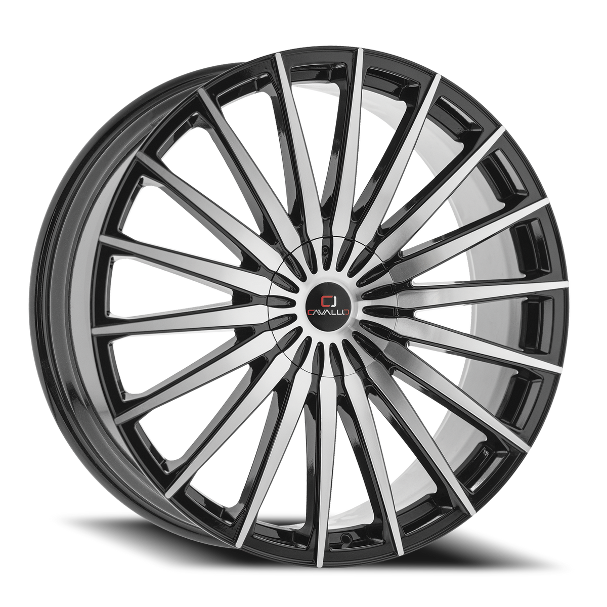 CAVALLO CLV-34 18X8 35 5X108/5X114.3 GLOSS BLACK & MACHINED
