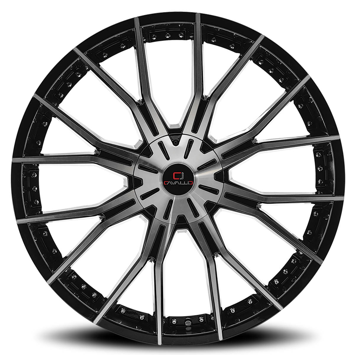 CAVALLO CLV-36 22X8.5 38 5X112/5X114.3 GLOSS BLACK & MACHINED