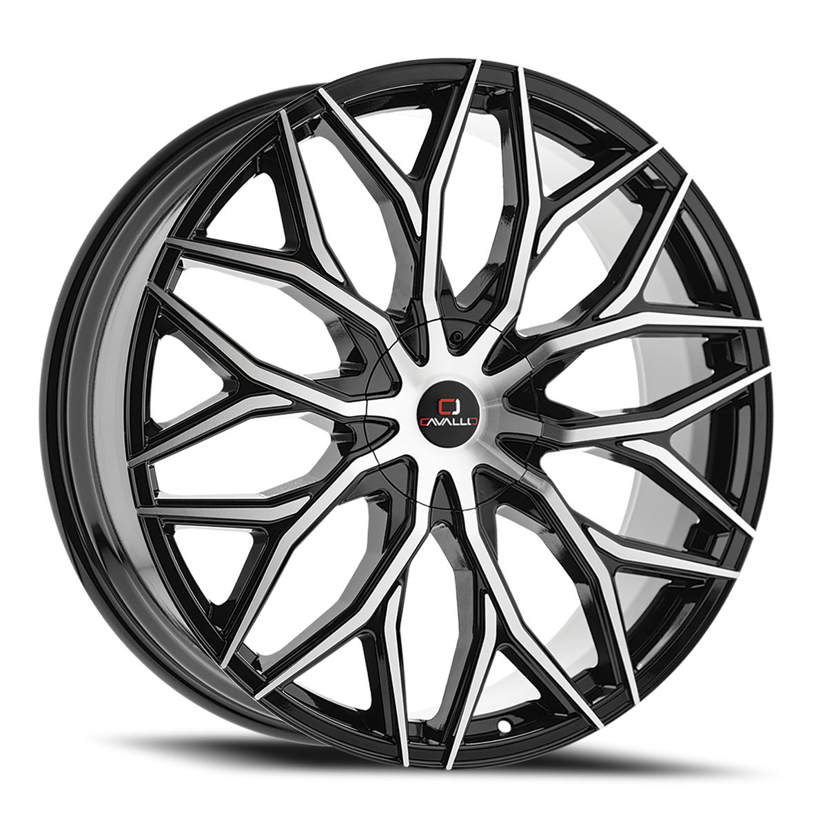 CAVALLO CLV-37 18X8 35 5X112/5X114.3 GLOSS BLACK & MACHINED