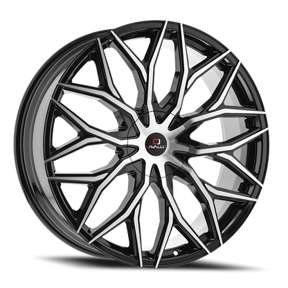 CAVALLO CLV-37 18X8 35 5X112/5X114.3 GLOSS BLACK & MACHINED