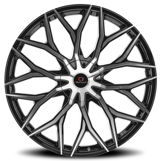 CAVALLO CLV-37 18X8 35 5X100/5X114.3 GLOSS BLACK & MACHINED