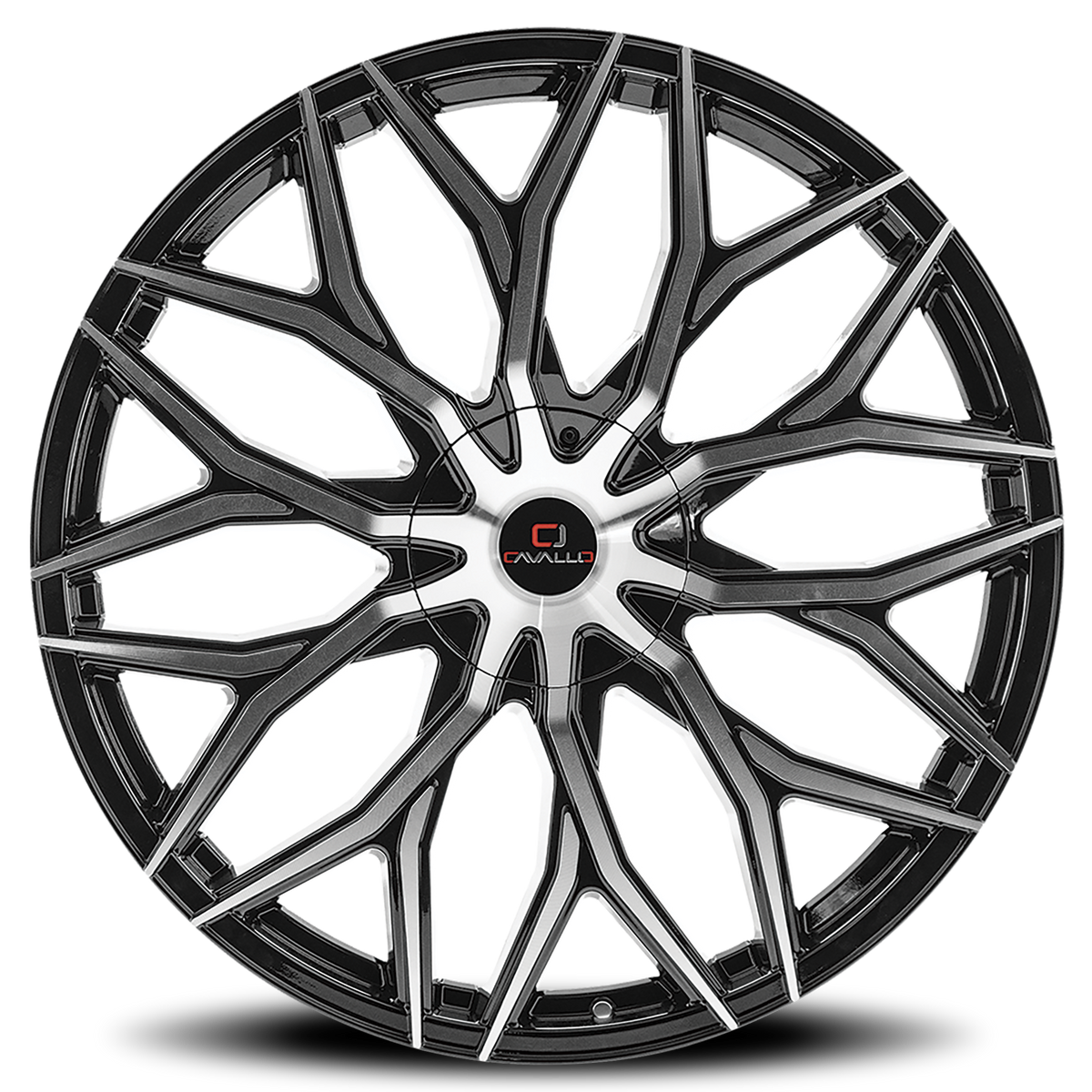 CAVALLO CLV-37 20X8.5 35 5X112/5X114.3 GLOSS BLACK & MACHINED
