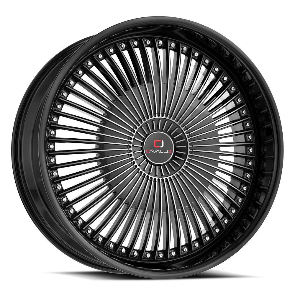 CAVALLO CLV-41 18X8 35 4X100/4X114.3 GLOSS BLACK & MACHINED