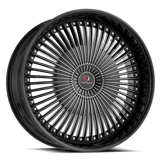 CAVALLO CLV-41 18X8 35 4X100/4X114.3 GLOSS BLACK & MACHINED