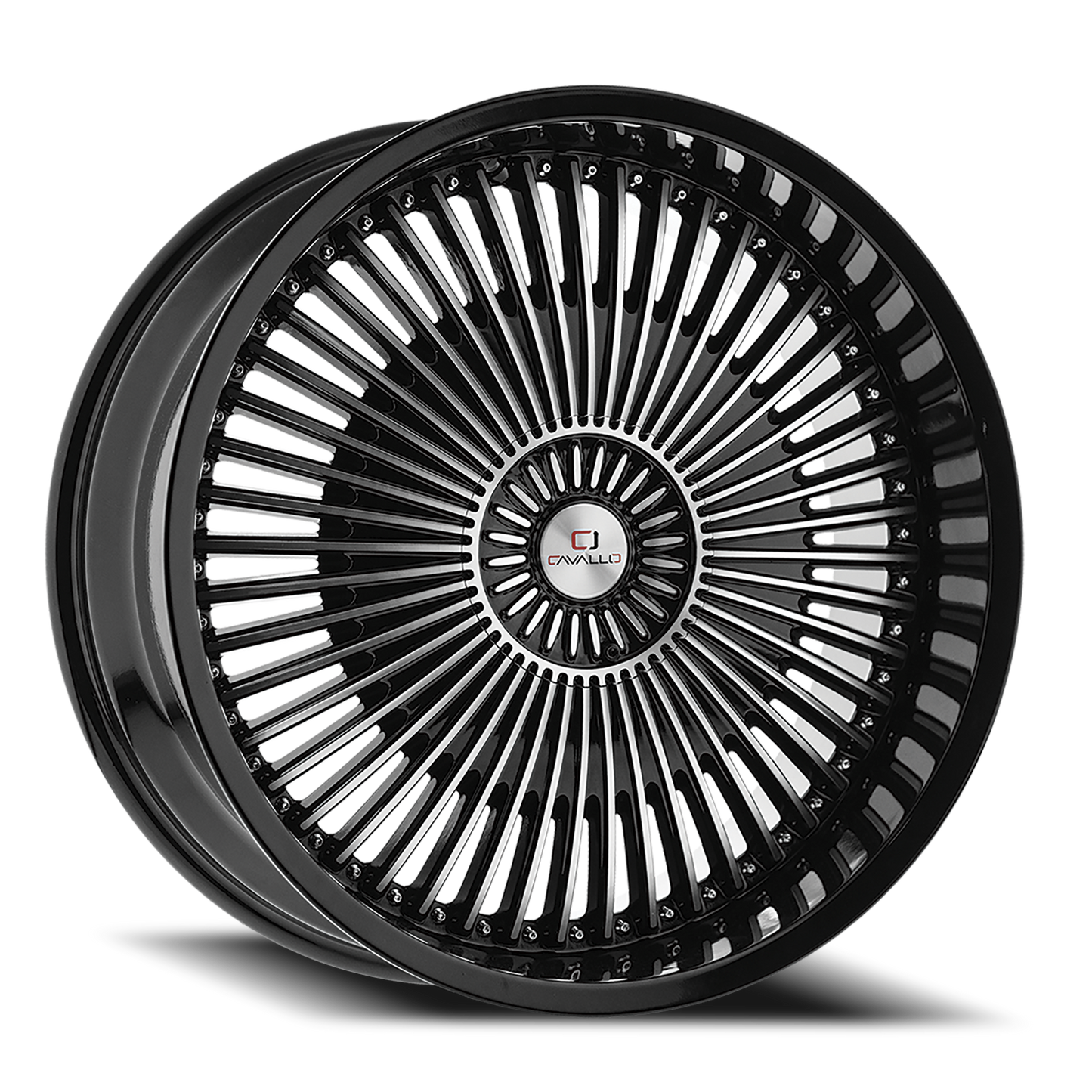 CAVALLO CLV-41 18X8 35 5X112/5X114.3 GLOSS BLACK & MACHINED