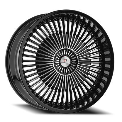 CAVALLO CLV-41 18X8 35 5X112/5X114.3 GLOSS BLACK & MACHINED