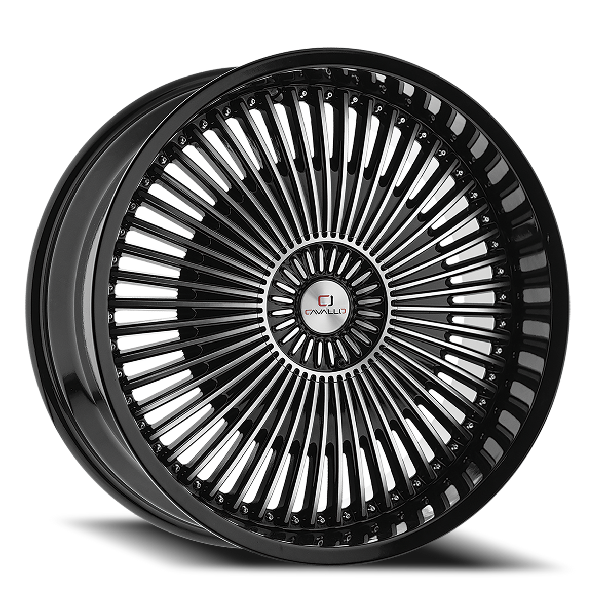 CAVALLO CLV-41 22X8.5 38 5X112/5X114.3 GLOSS BLACK & MACHINED