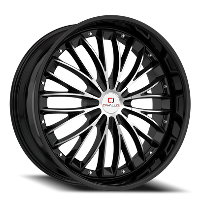 CAVALLO CLV-42 18X8 35 5X100/5X114.3 GLOSS BLACK & MACHINED