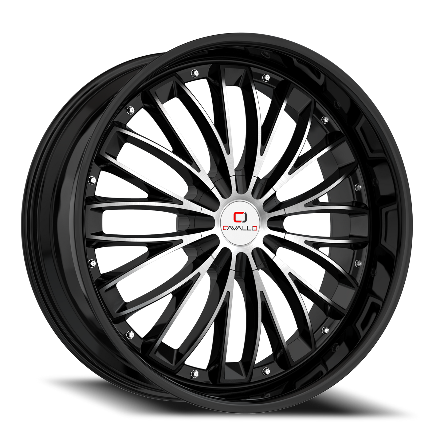 CAVALLO CLV-42 22X9.5 25 6X135/6X139.7 GLOSS BLACK & MACHINED