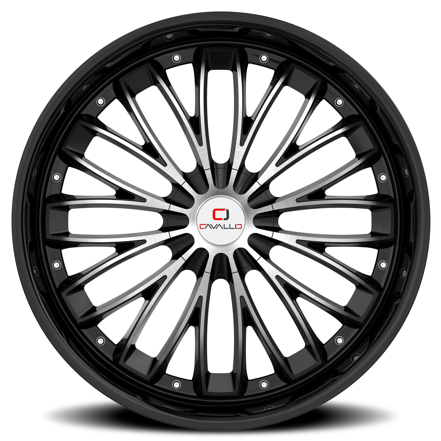 CAVALLO CLV-42 18X8 35 5X108/5X114.3 GLOSS BLACK & MACHINED