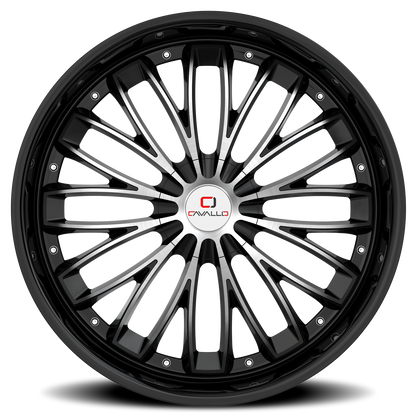 CAVALLO CLV-42 18X8 35 5X108/5X114.3 GLOSS BLACK & MACHINED