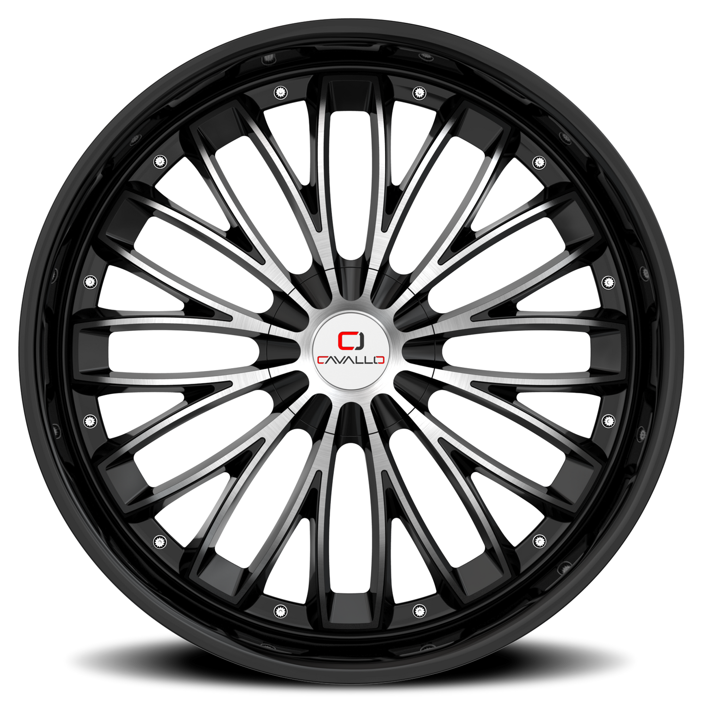 CAVALLO CLV-42 22X9.5 15 5X115/5X120 GLOSS BLACK & MACHINED