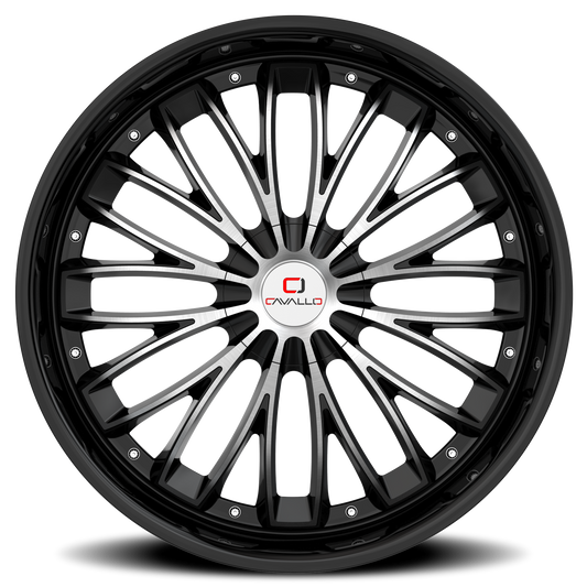 CAVALLO CLV-42 18X8 35 5X100/5X114.3 GLOSS BLACK & MACHINED