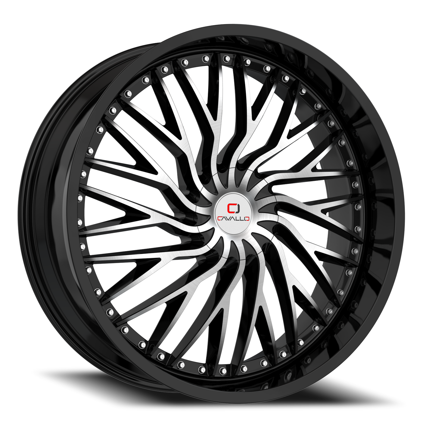 CAVALLO CLV-43 18X8 35 5X114.3/5X120 GLOSS BLACK & MACHINED