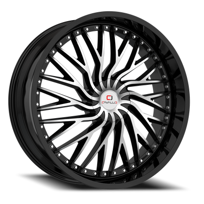 CAVALLO CLV-43 22X9.5 25 6X135/6X139.7 GLOSS BLACK & MACHINED