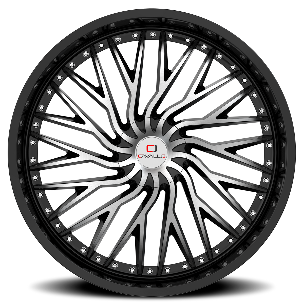 CAVALLO CLV-43 20X8.5 35 5X112/5X114.3 GLOSS BLACK & MACHINED