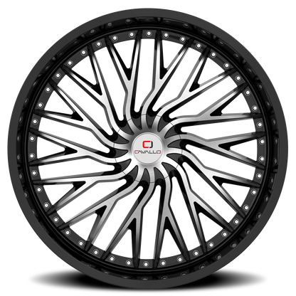 CAVALLO CLV-43 20X8.5 35 5X112/5X114.3 GLOSS BLACK & MACHINED