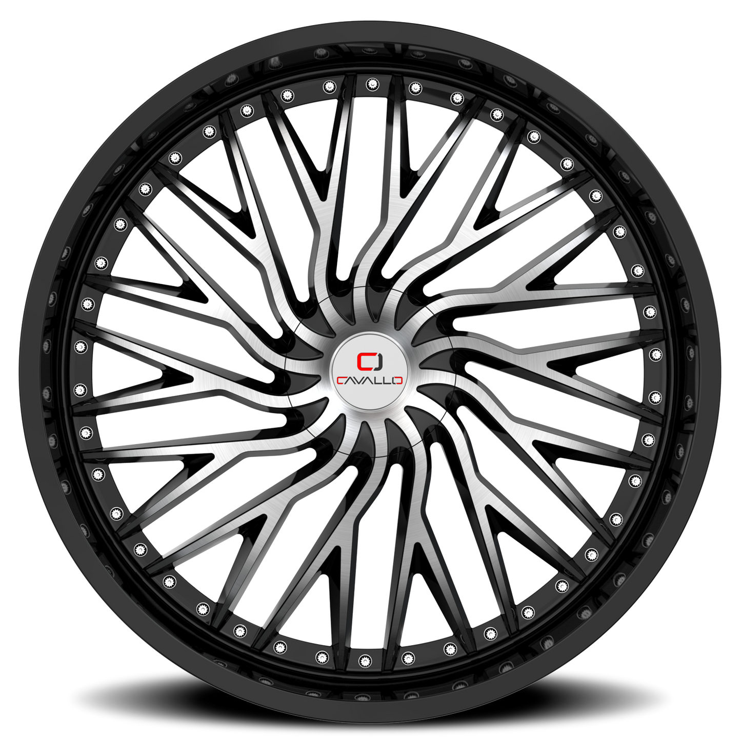 CAVALLO CLV-43 20X8.5 35 5X114.3/5X120 GLOSS BLACK & MACHINED